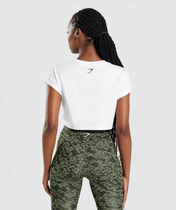 Damske Crop Top Gymshark Apollo Biele | BP3960574